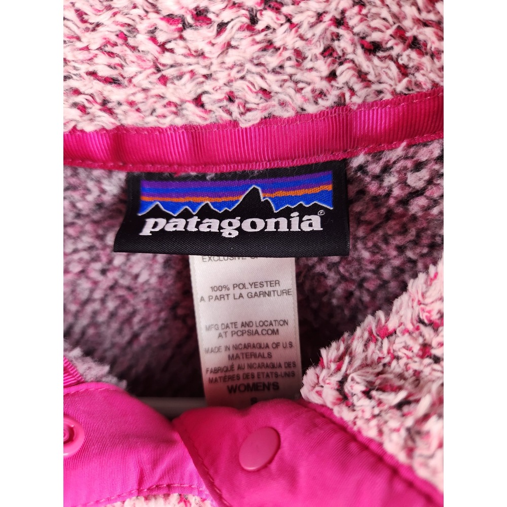 Patagonia Women's Small Los Gatos 1/4 Snap Fleece Pullover Pink Sherpa Jacket - Picture 5 of 9